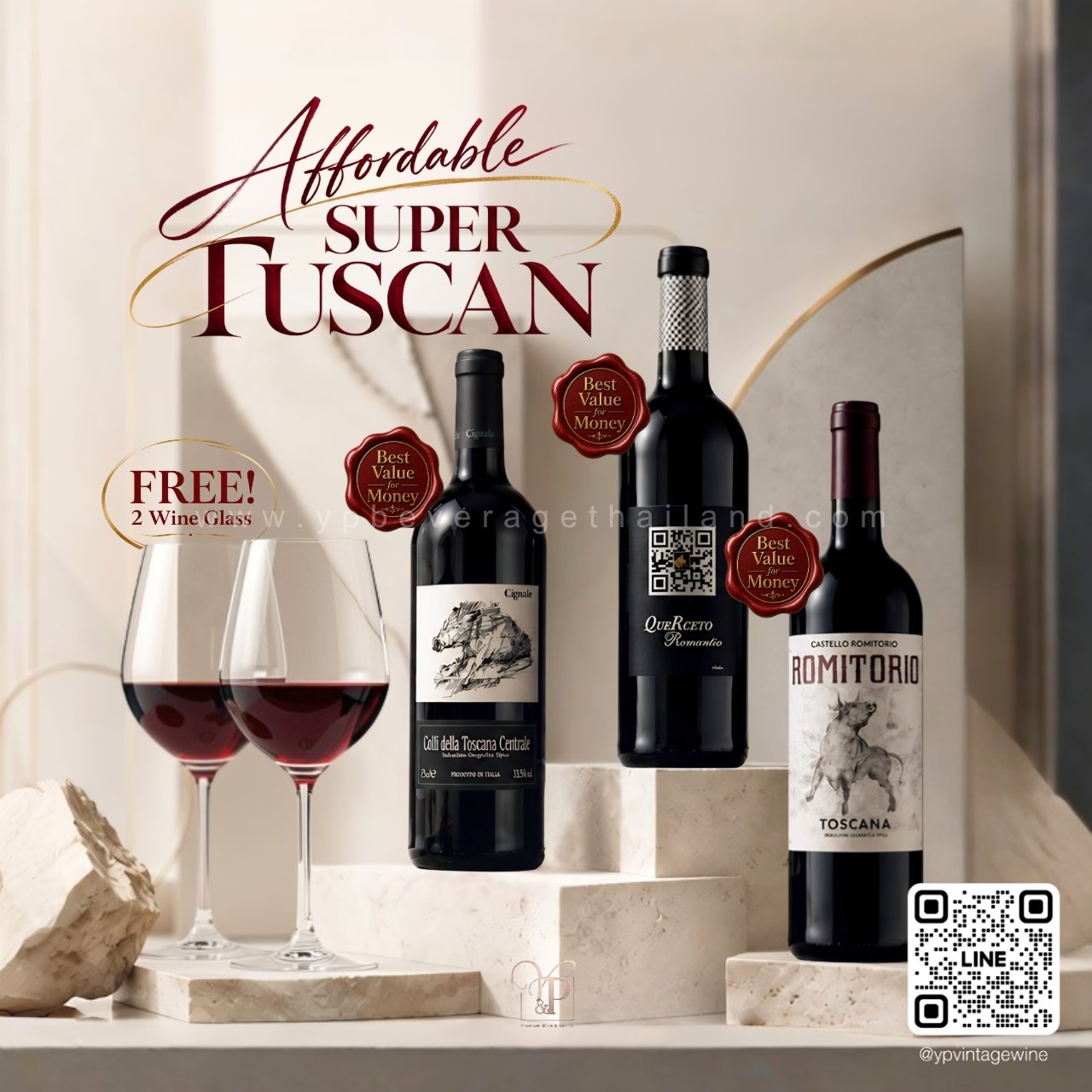 อยากลอง Super Tuscan ครบ SET Ocean Duty Free Store จัดเซ็ตพิเศษให้คุณในราคาสุดคุ้ม ไวน์ 3 รายการ อย่างละ 4 ขวด รวม 12 ขวด เพียง 33,999 บาท🎁 ฟรี! แก้วไวน์แดง 2 ใบ